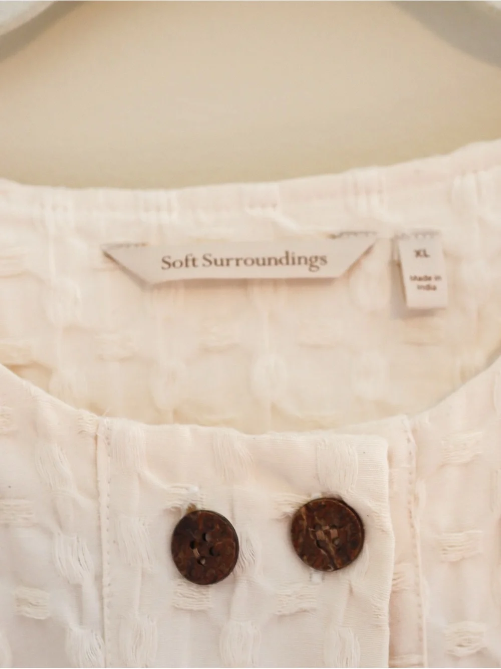 Soft Surroundings Ivory Textured Open Cardigan Jacket 100% Cotton - Picture 2 of 5